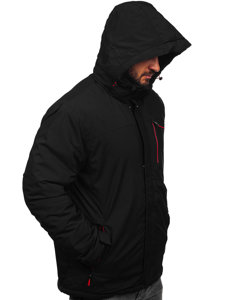 Chaqueta esquí deportiva de invierno para hombre negro y rojo Bolf 7097