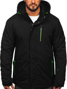 Chaqueta esquí deportiva de invierno para hombre negro y verde Bolf 7097