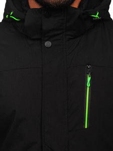 Chaqueta esquí deportiva de invierno para hombre negro y verde Bolf 7097