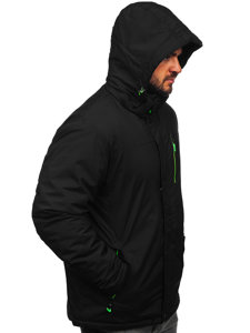 Chaqueta esquí deportiva de invierno para hombre negro y verde Bolf 7097