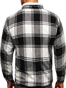 Chaqueta flanela de entretiempo a cuadros para hombre negro Bolf 6548