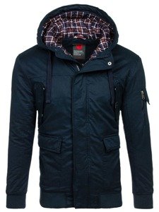 Chaqueta gruesa de invierno de algodón para hombre azul oscuro Bolf 1890