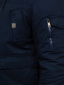 Chaqueta gruesa de invierno de algodón para hombre azul oscuro Bolf 1890