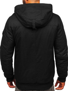 Chaqueta gruesa de invierno de algodón para hombre negro Bolf 1890