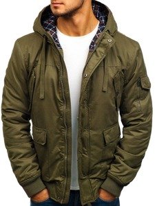 Chaqueta gruesa de invierno de algodón para hombre verde Bolf 1890