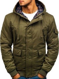 Chaqueta gruesa de invierno de algodón para hombre verde Bolf 1890