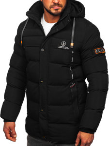 Chaqueta larga acolchada de invierno para hombre negro Bolf 22M53