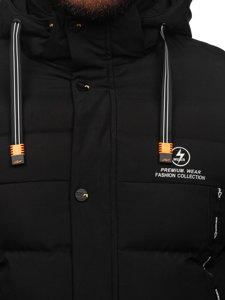 Chaqueta larga acolchada de invierno para hombre negro Bolf 22M53