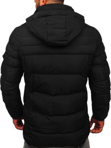 Chaqueta larga acolchada de invierno para hombre negro Bolf 22M53