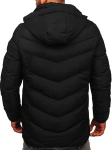 Chaqueta larga acolchada de invierno para hombre negro Bolf 22M59