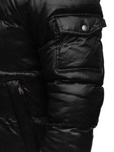 Chaqueta larga acolchada de invierno para hombre negro Bolf 9971