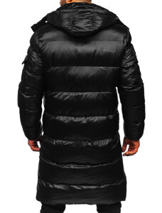 Chaqueta larga acolchada de invierno para hombre negro Bolf 9971