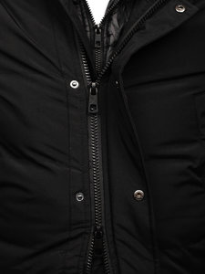 Chaqueta parka acolchada de invierno para hombre negro Bolf 5M790