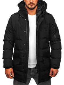 Chaqueta parka acolchada de invierno para hombre negro Bolf 5M790