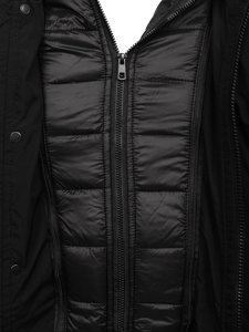 Chaqueta parka acolchada de invierno para hombre negro Bolf 5M790