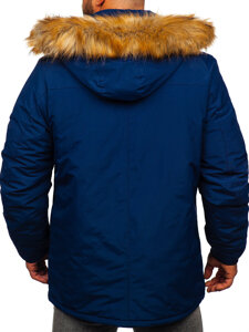 Chaqueta parka alaska de invierno para hombre azul oscuro Bolf WX032C