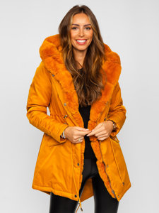 Chaqueta parka con capucha de invierno para mujer camel Bolf 5M762