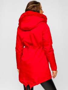 Chaqueta parka con capucha de invierno para mujer rojo Bolf 5M762