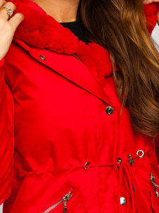 Chaqueta parka con capucha de invierno para mujer rojo Bolf 5M762