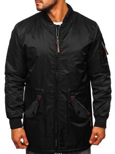 Chaqueta parka de entretiempo negra para hombre Bolf JK363