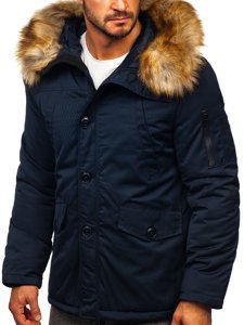 Chaqueta parka de invierno para hombre alaska color azul oscuro Bolf JK355