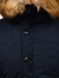 Chaqueta parka de invierno para hombre alaska color azul oscuro Bolf JK355