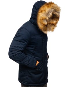 Chaqueta parka de invierno para hombre alaska color azul oscuro Bolf JK355