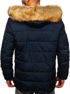 Chaqueta parka de invierno para hombre alaska color azul oscuro Bolf JK361