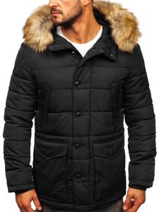 Chaqueta parka de invierno para hombre alaska color negro Bolf JK361