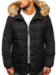 Chaqueta parka de invierno para hombre alaska color negro Bolf JK361