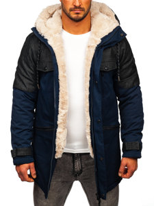 Chaqueta parka de invierno para hombre azul oscuro Bolf 22M116