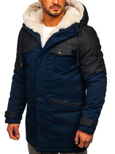 Chaqueta parka de invierno para hombre azul oscuro Bolf 22M116