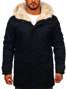 Chaqueta parka de invierno para hombre azul oscuro Bolf 22M317