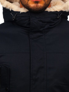 Chaqueta parka de invierno para hombre azul oscuro Bolf 22M317