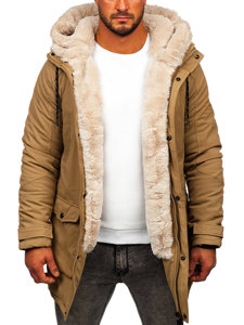 Chaqueta parka de invierno para hombre color camel Bolf M120