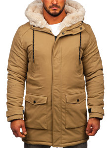 Chaqueta parka de invierno para hombre color camel Bolf M120