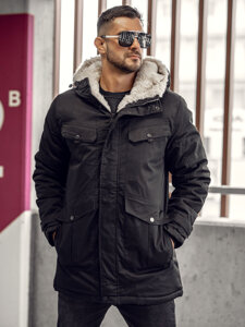 Chaqueta parka de invierno para hombre negro Bolf 22M318A