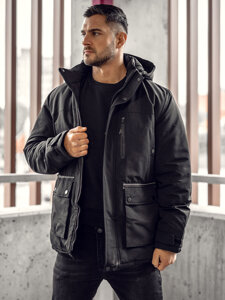 Chaqueta parka de invierno para hombre negro Bolf 22M323A