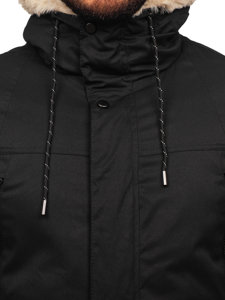 Chaqueta parka de invierno para hombre negro Bolf 22M51