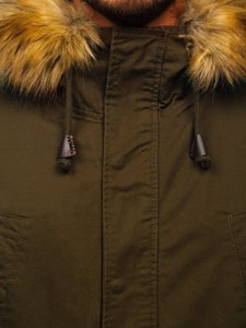 Chaqueta parka primavera-invierno 2 en 1 verde para hombre Bolf 5284