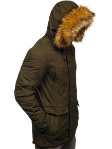 Chaqueta parka primavera-invierno 2 en 1 verde para hombre Bolf 5284