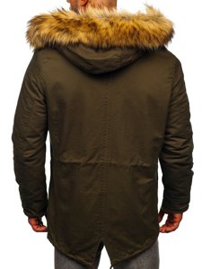 Chaqueta parka primavera-invierno 2 en 1 verde para hombre Bolf 5284