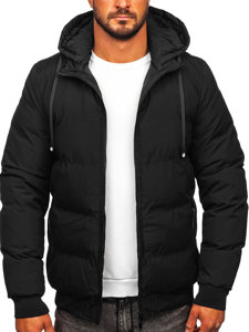 Chaqueta reversible acolchada de invierno para hombre negro Bolf 5M761