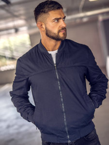 Chaqueta reversible de entretiempo bomber para hombre azul oscuro Bolf 84M3005A