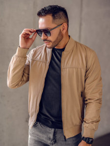 Chaqueta reversible de entretiempo bomber para hombre camel Bolf 84M3005A