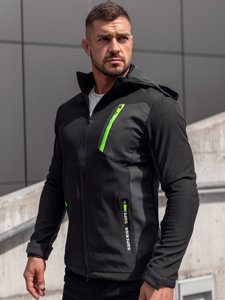 Chaqueta softshell de entretiempo para hombre negro Bolf HM188