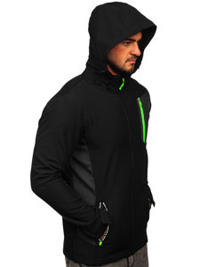 Chaqueta softshell de entretiempo para hombre negro Bolf HM188