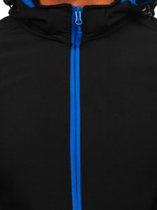 Chaqueta softshell de entretiempo para hombre negro y azul Bolf HH017