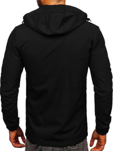 Chaqueta softshell de entretiempo para hombre negro y azul Bolf HH017