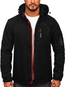 Chaqueta softshell de entretiempo para hombre negro y naranja Bolf WX088A